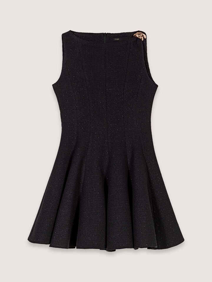 Robe courte évasée en tweed