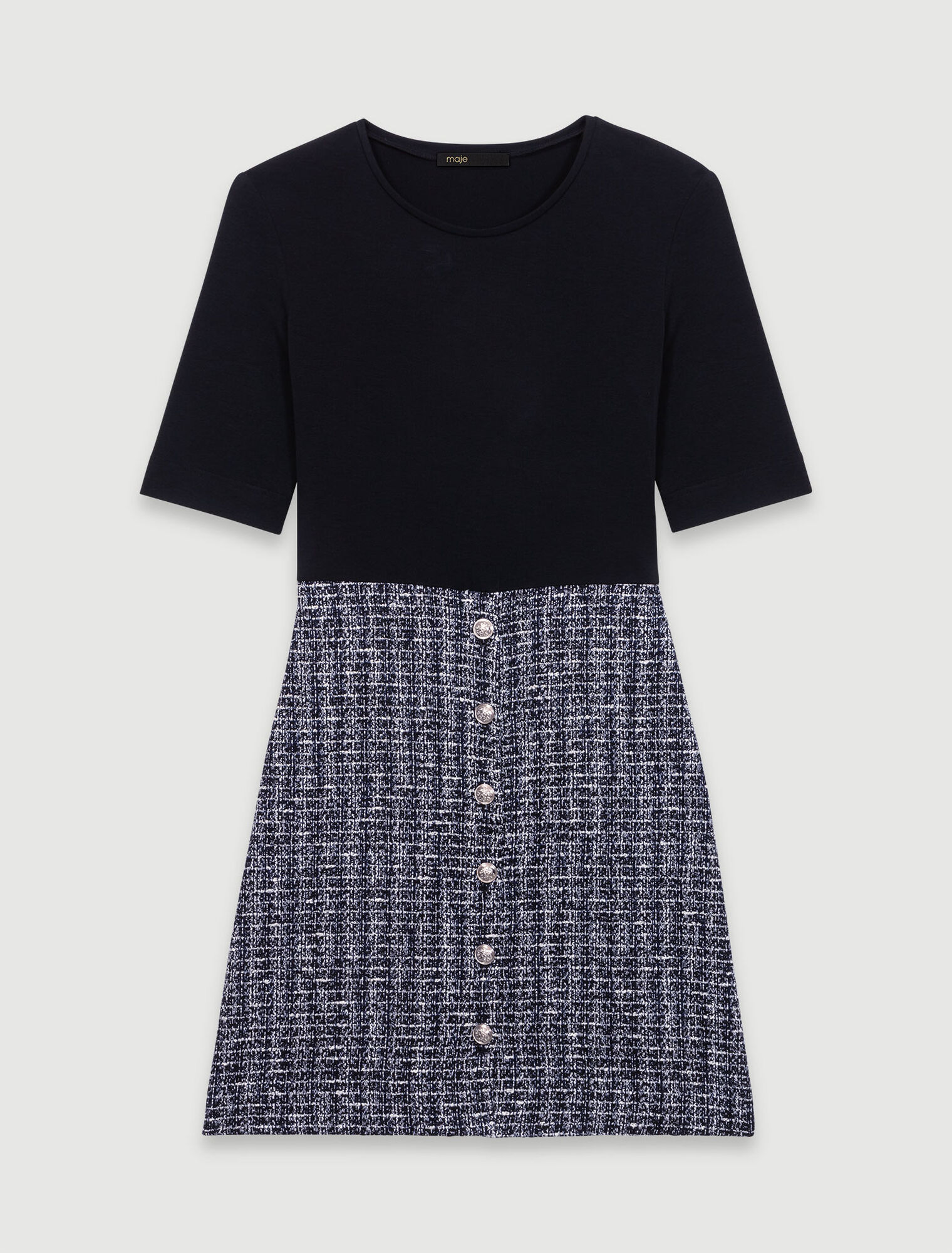 Robe 2-en-1 en tweed