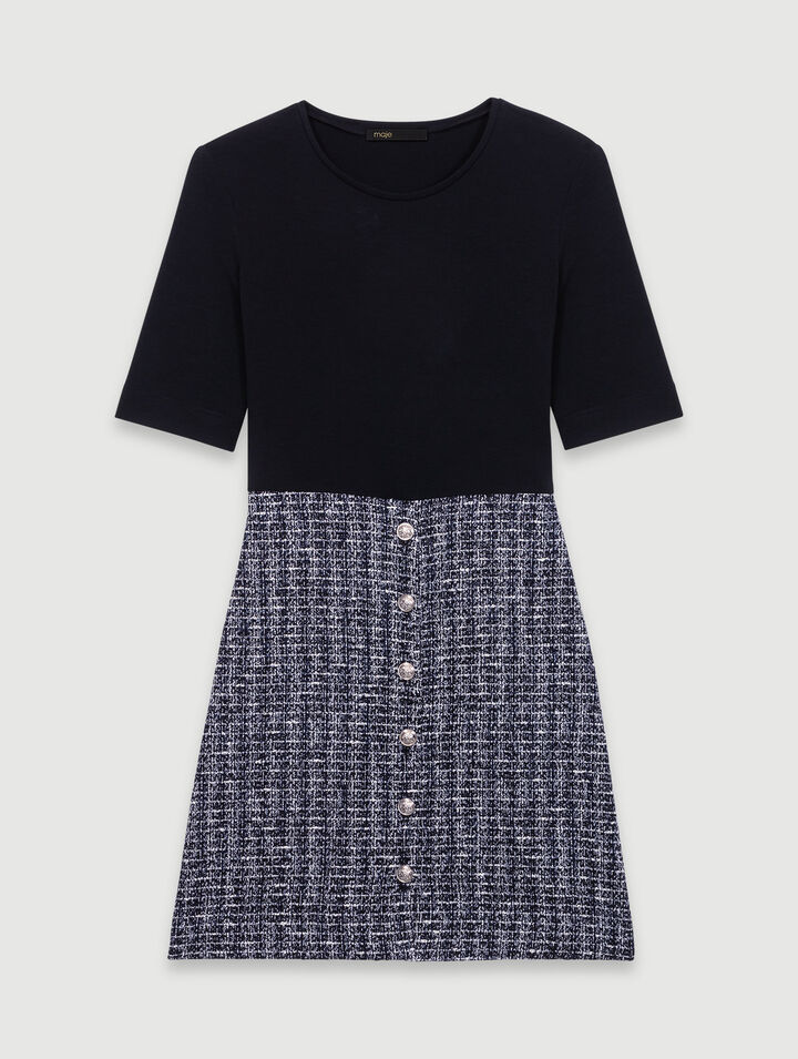 Robe 2-en-1 en tweed