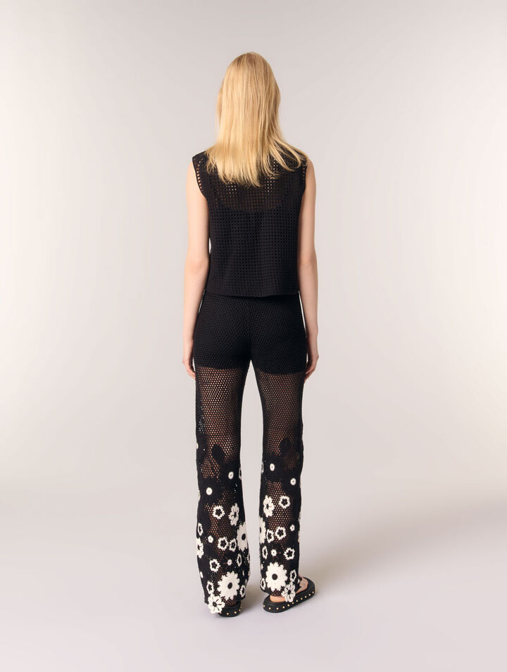 Pantalon en crochet floral