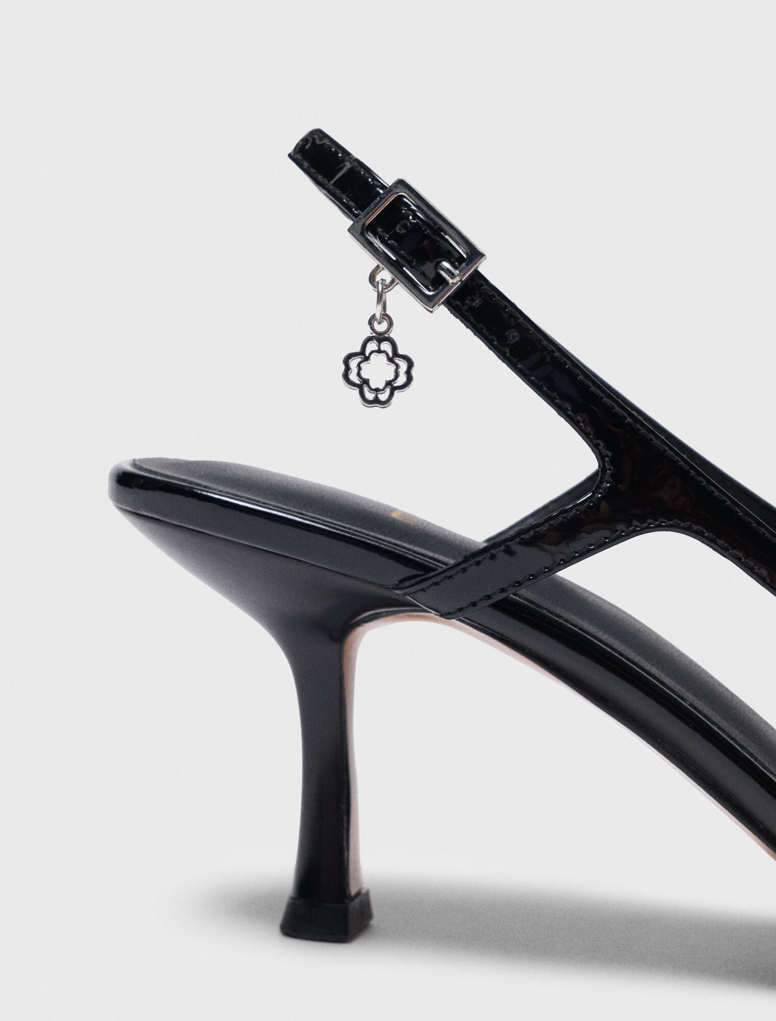 Escarpins slingback en cuir vernis