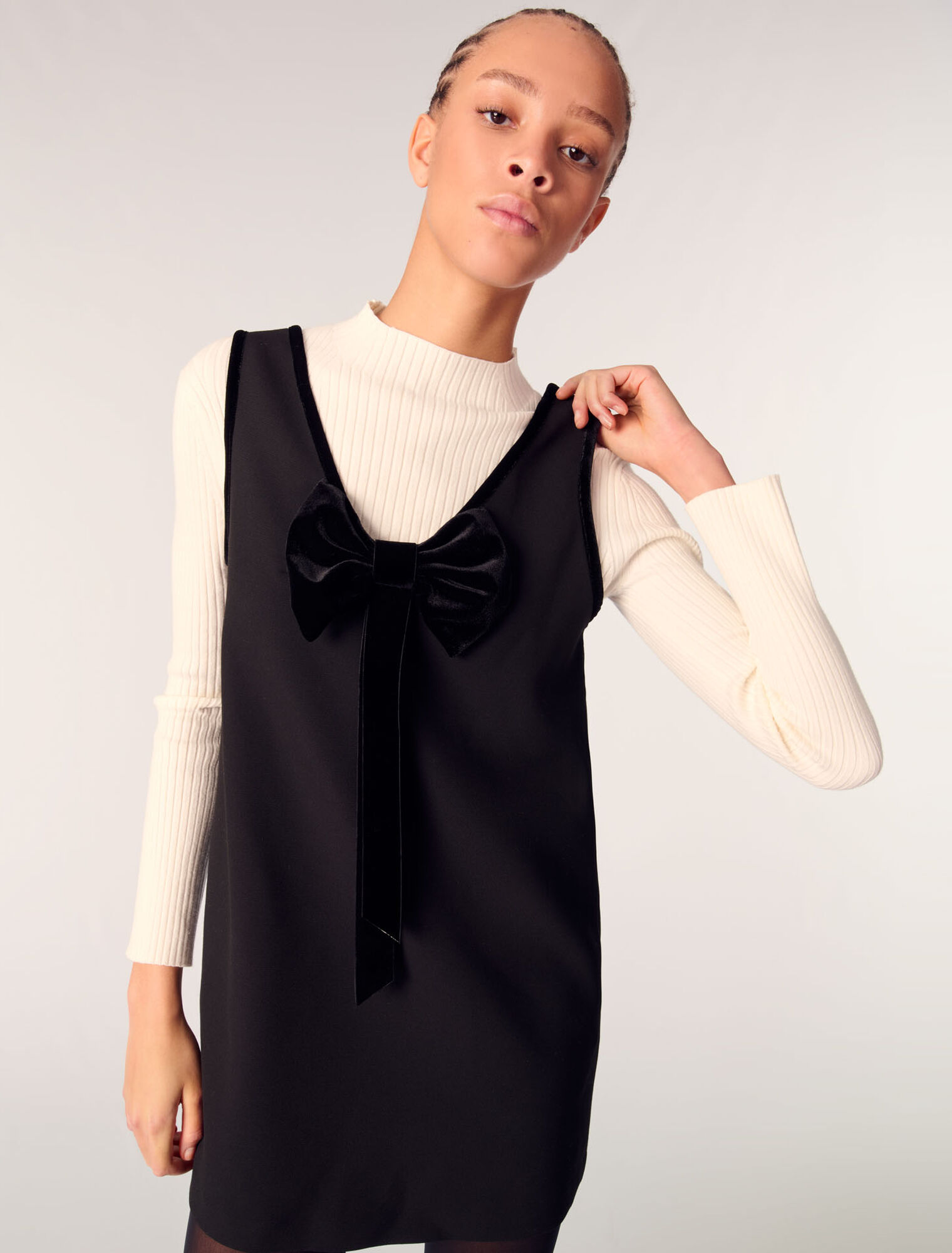 Robe chasuble col velours