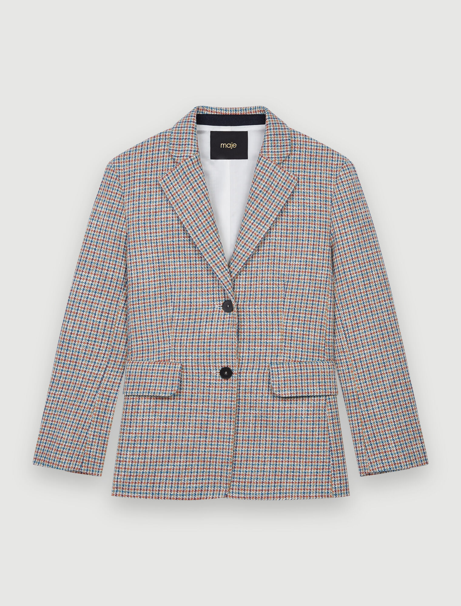 Veste tailleur à motif pied de poule