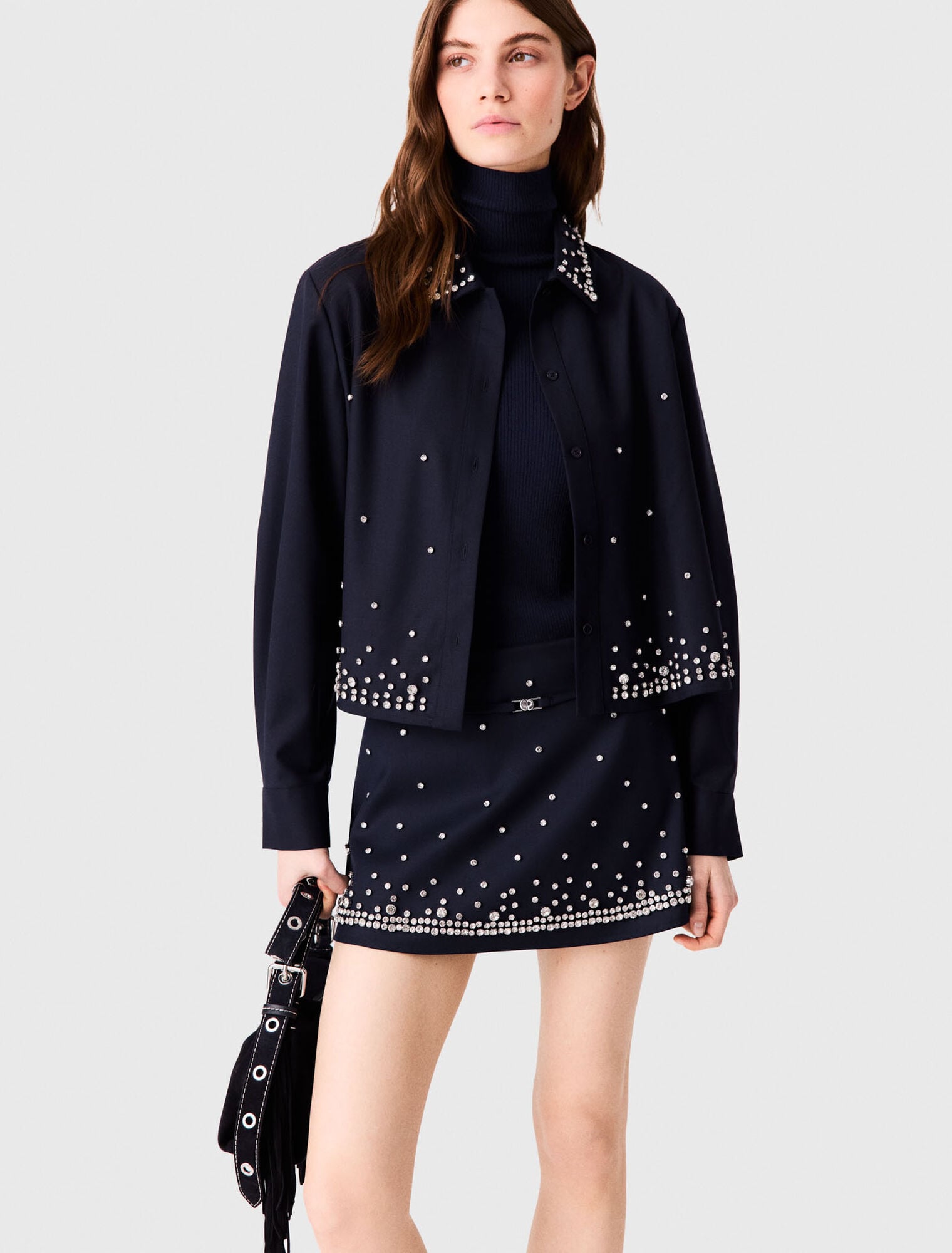 Short trompe-l'oeil avec strass