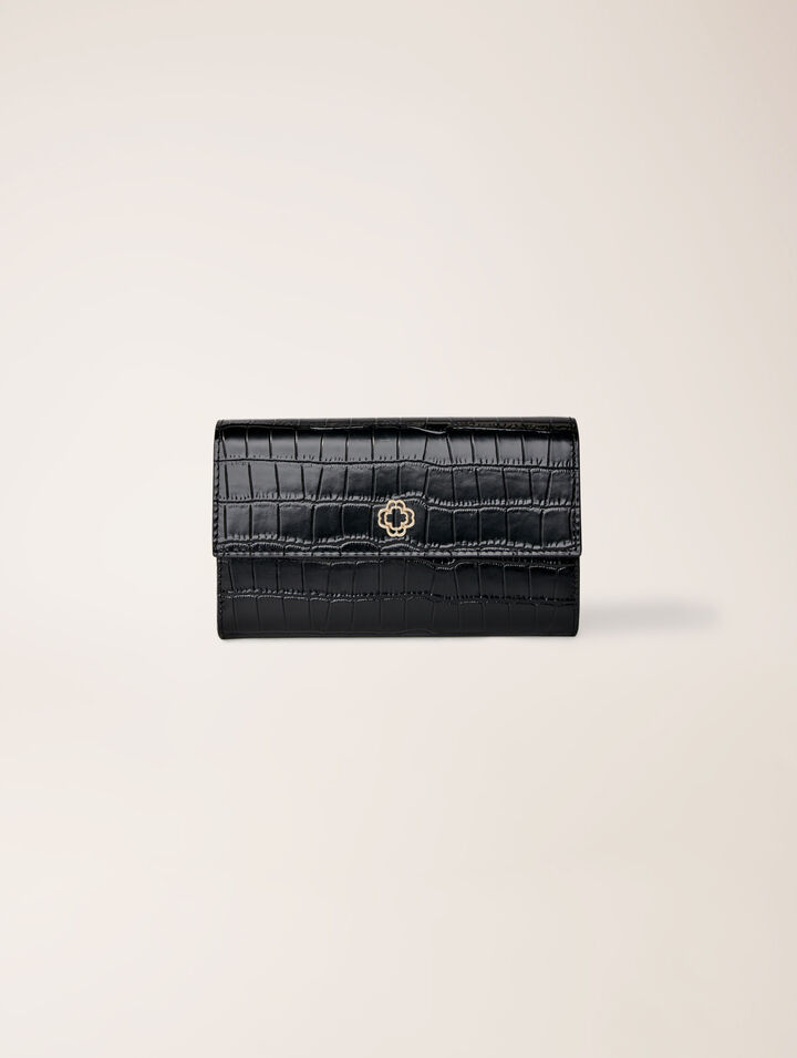 Sac pochette en cuir embossé