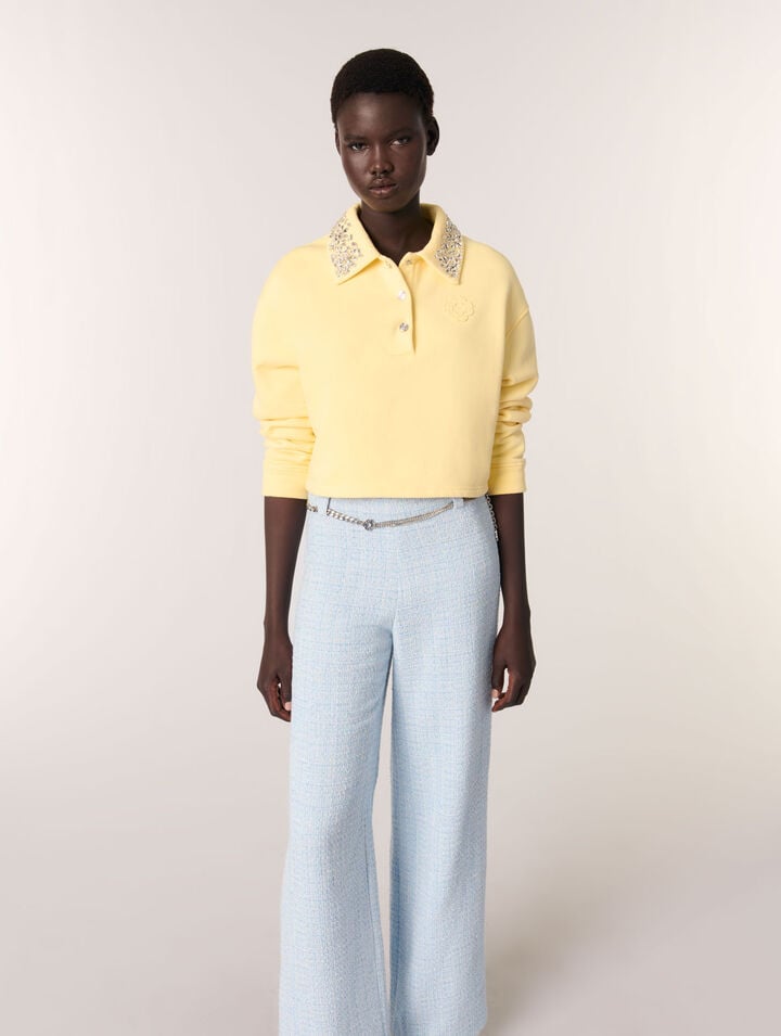 Pantalon en tweed avec ceinture