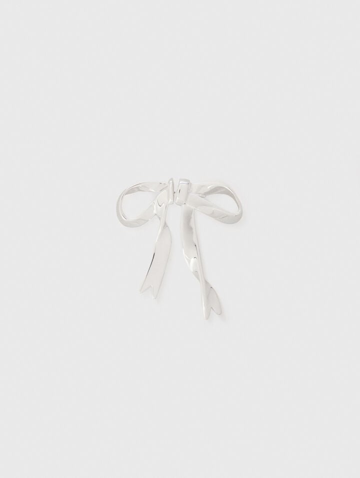 Boucle d'oreille nœud argentée