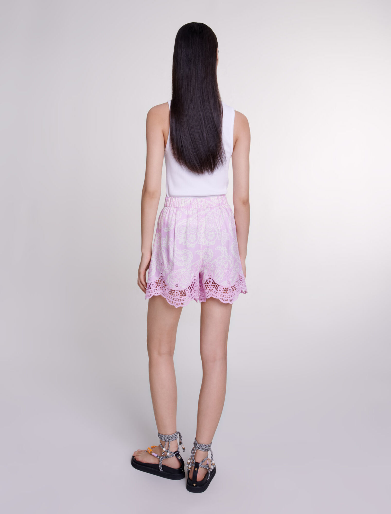 Short imprimé en lin