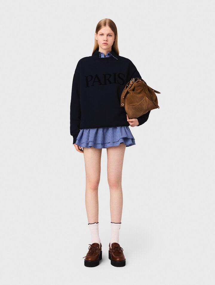 Sweatshirt logo Paris en relief
