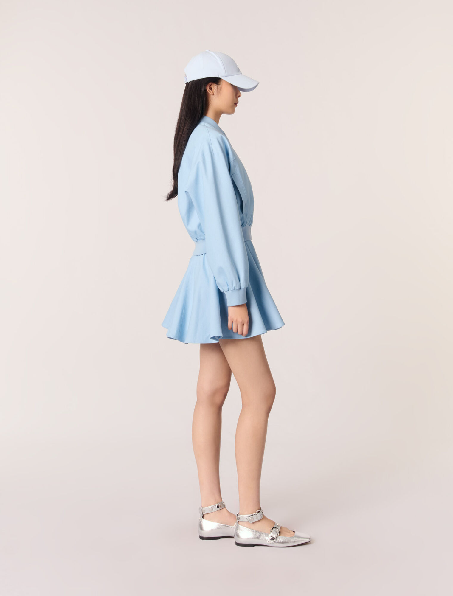 Blouson bomber court en denim