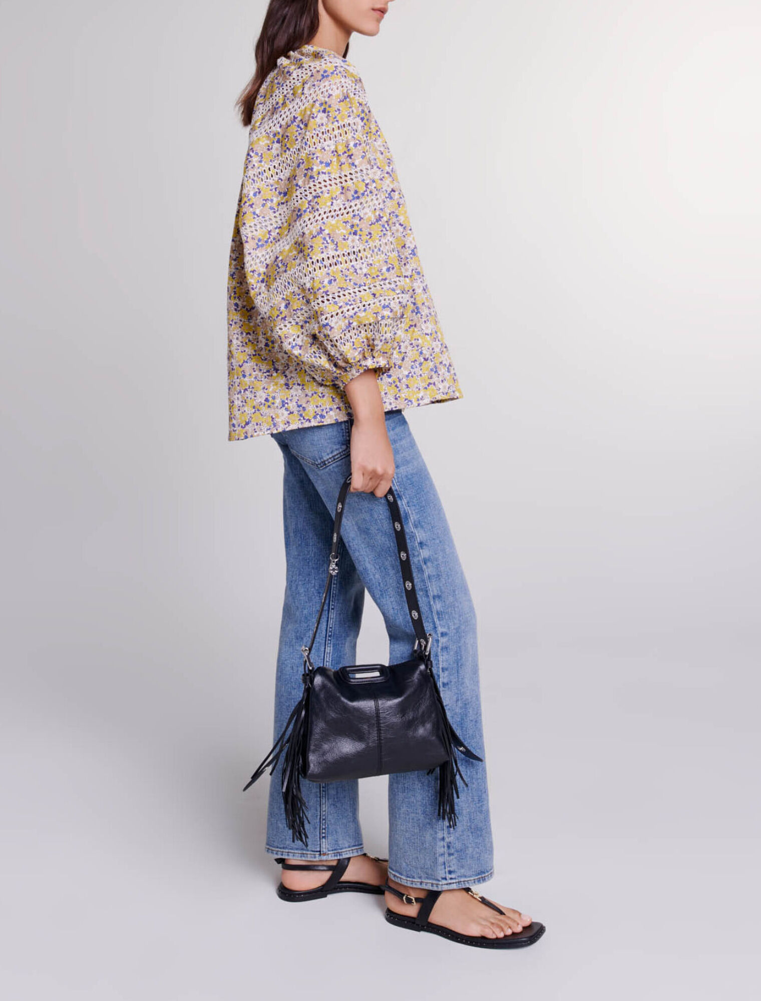 Blouse imprimée et brodée