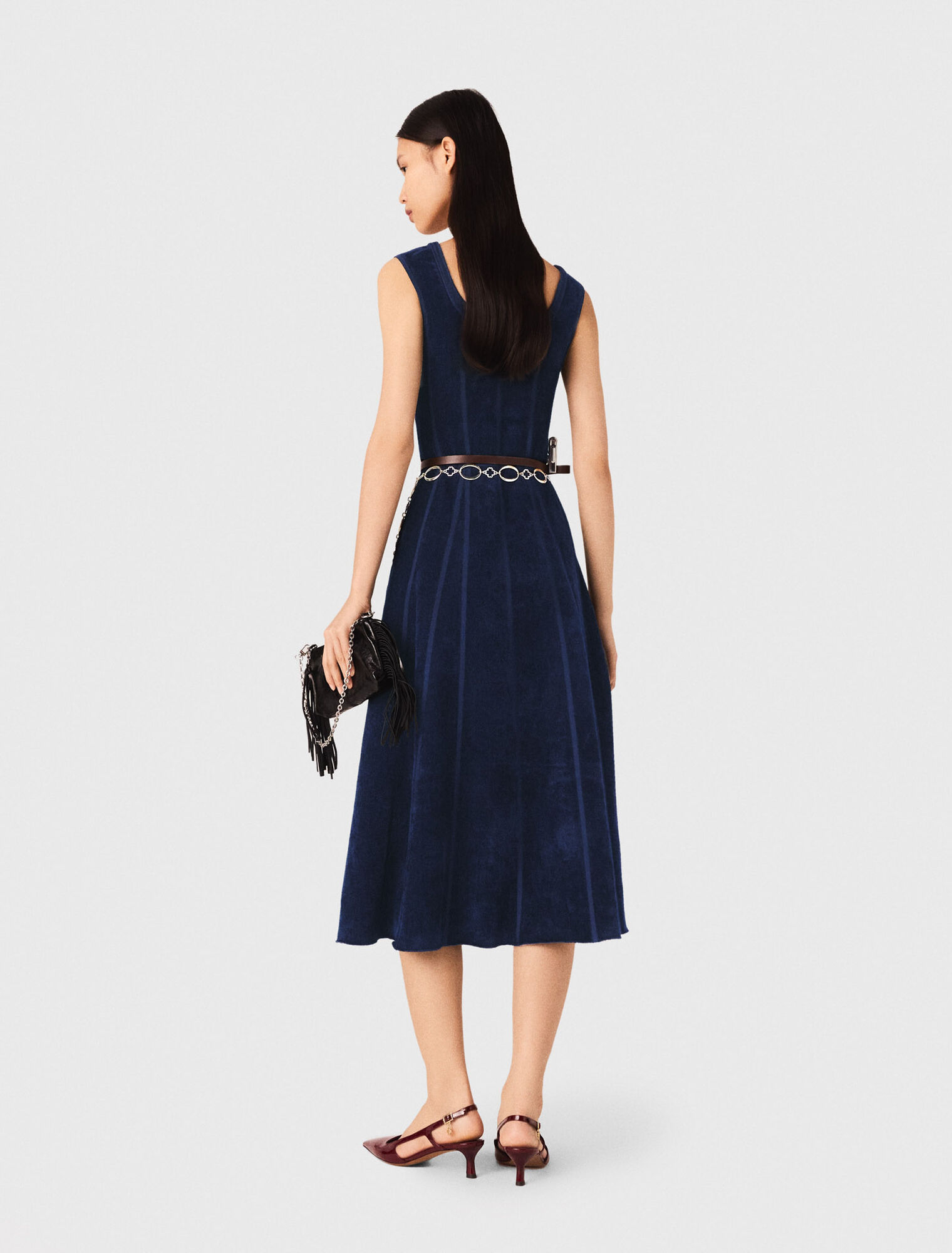 Robe longue en velours