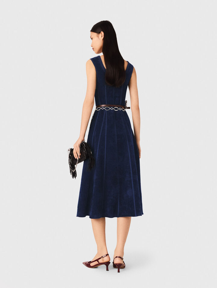 Robe longue en velours
