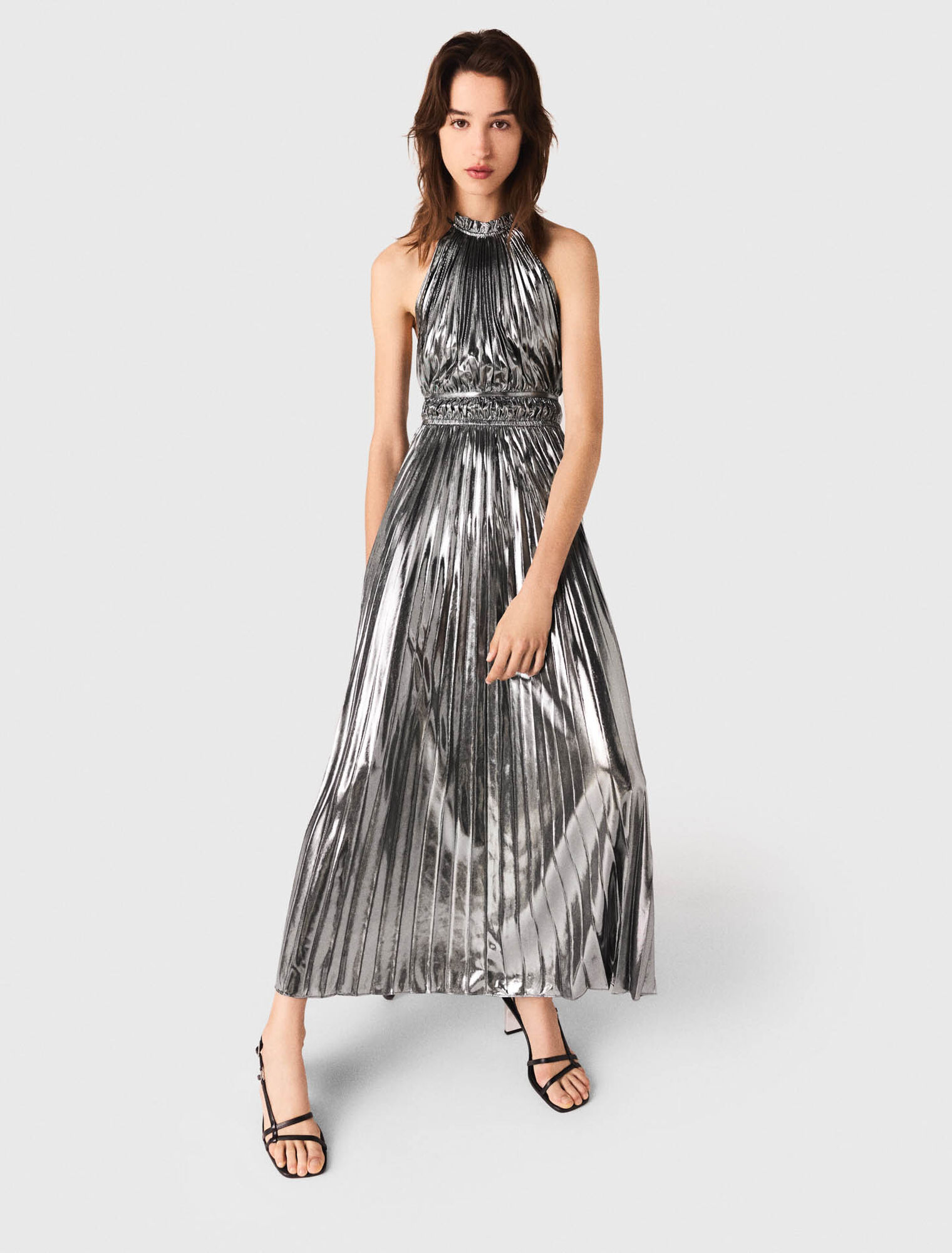 Robe longue plissée