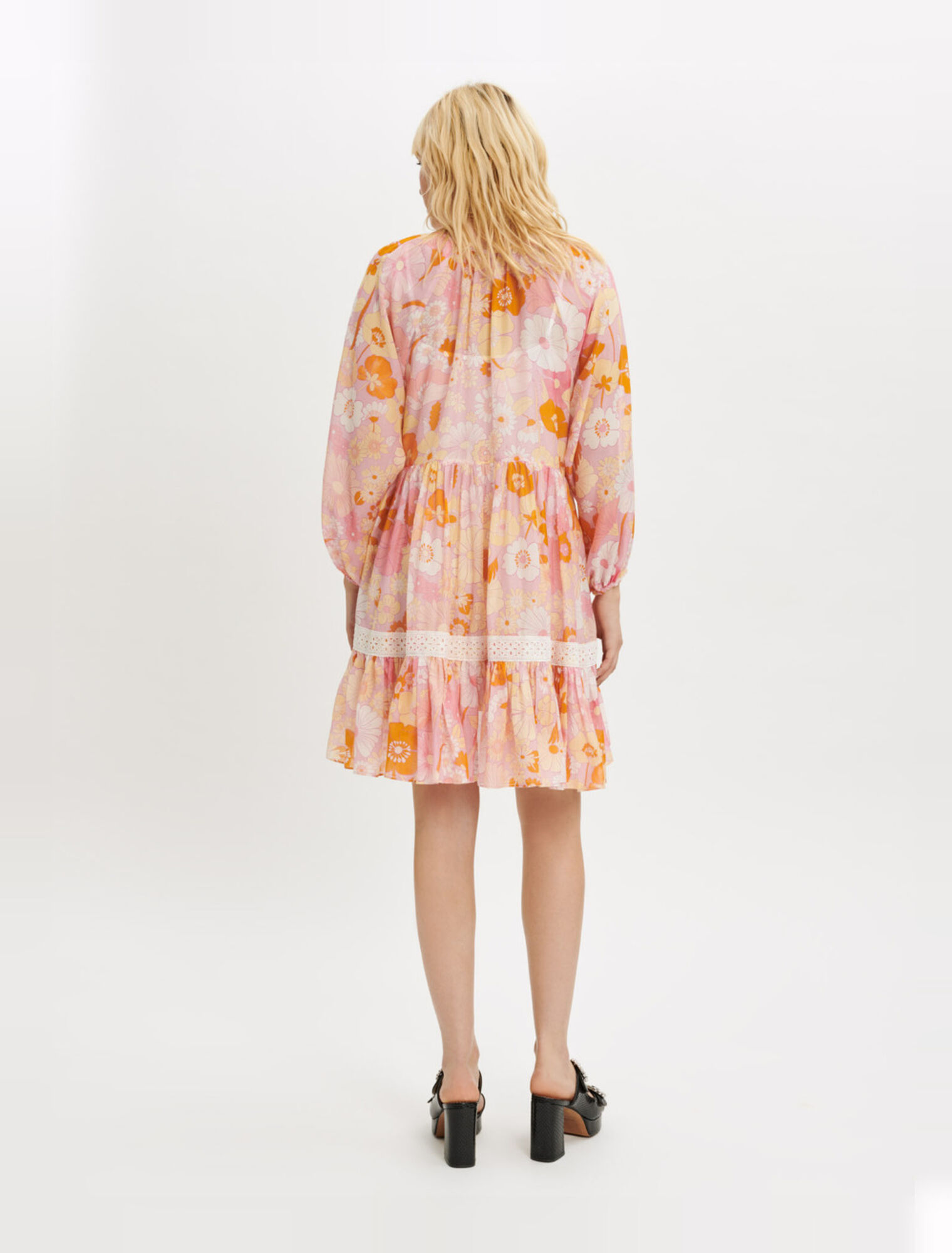 Robe en voile de coton et soie
