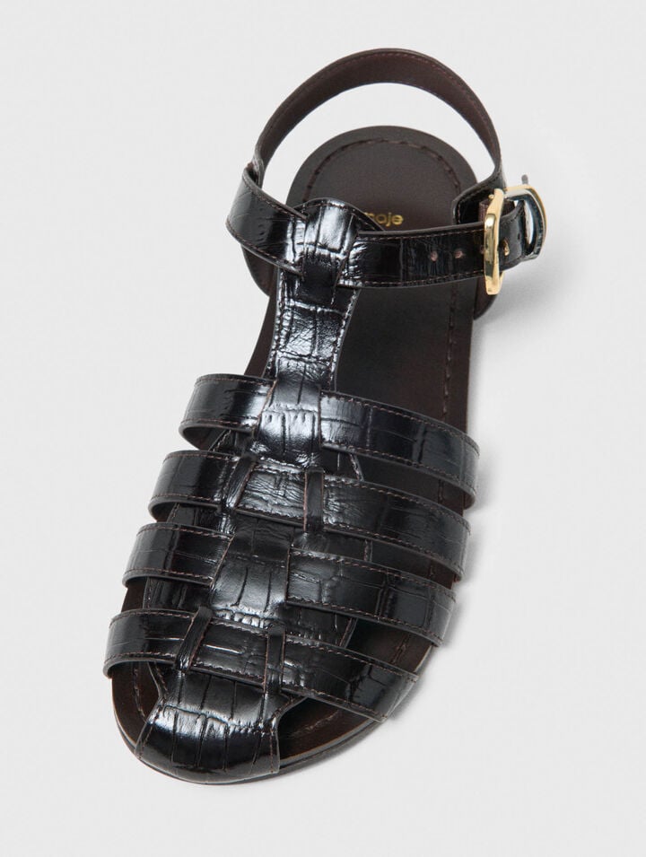 Sandales multibrides en cuir