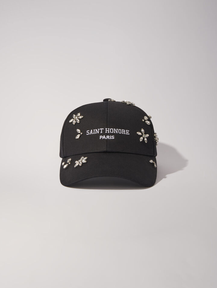 Casquette en coton et strass