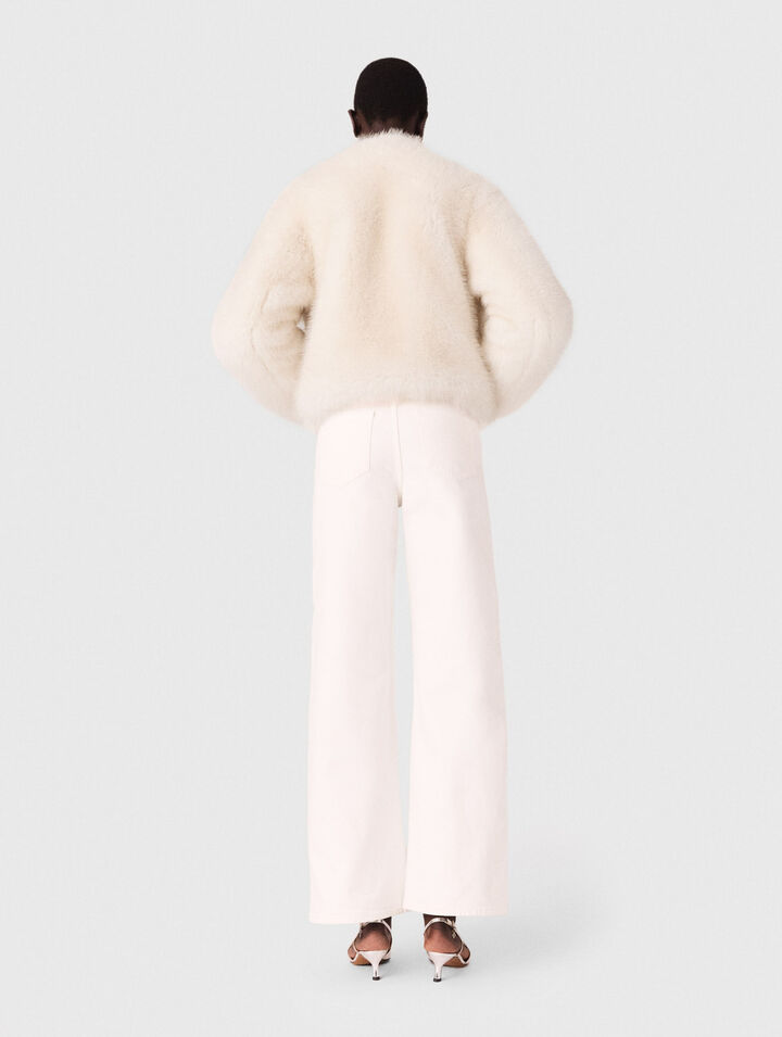 Blouson court en fausse fourrure