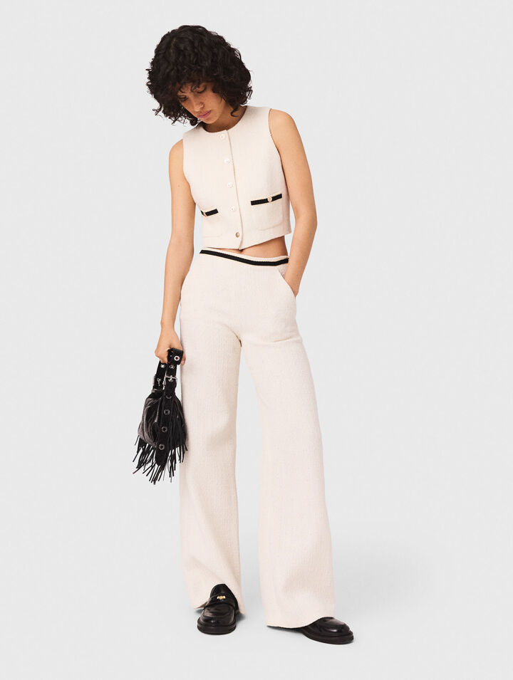 Pantalon large en tweed