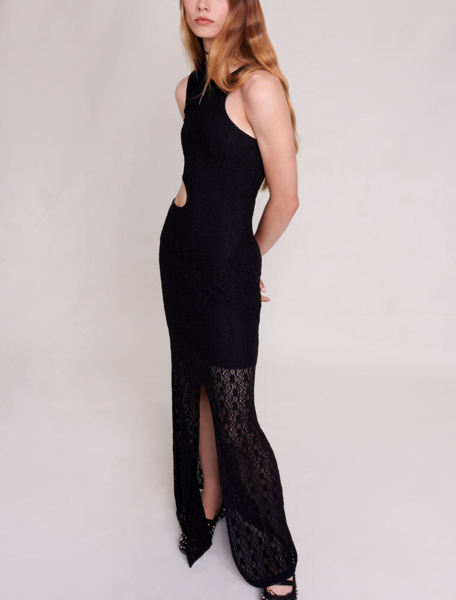 Robe longue en dentelle