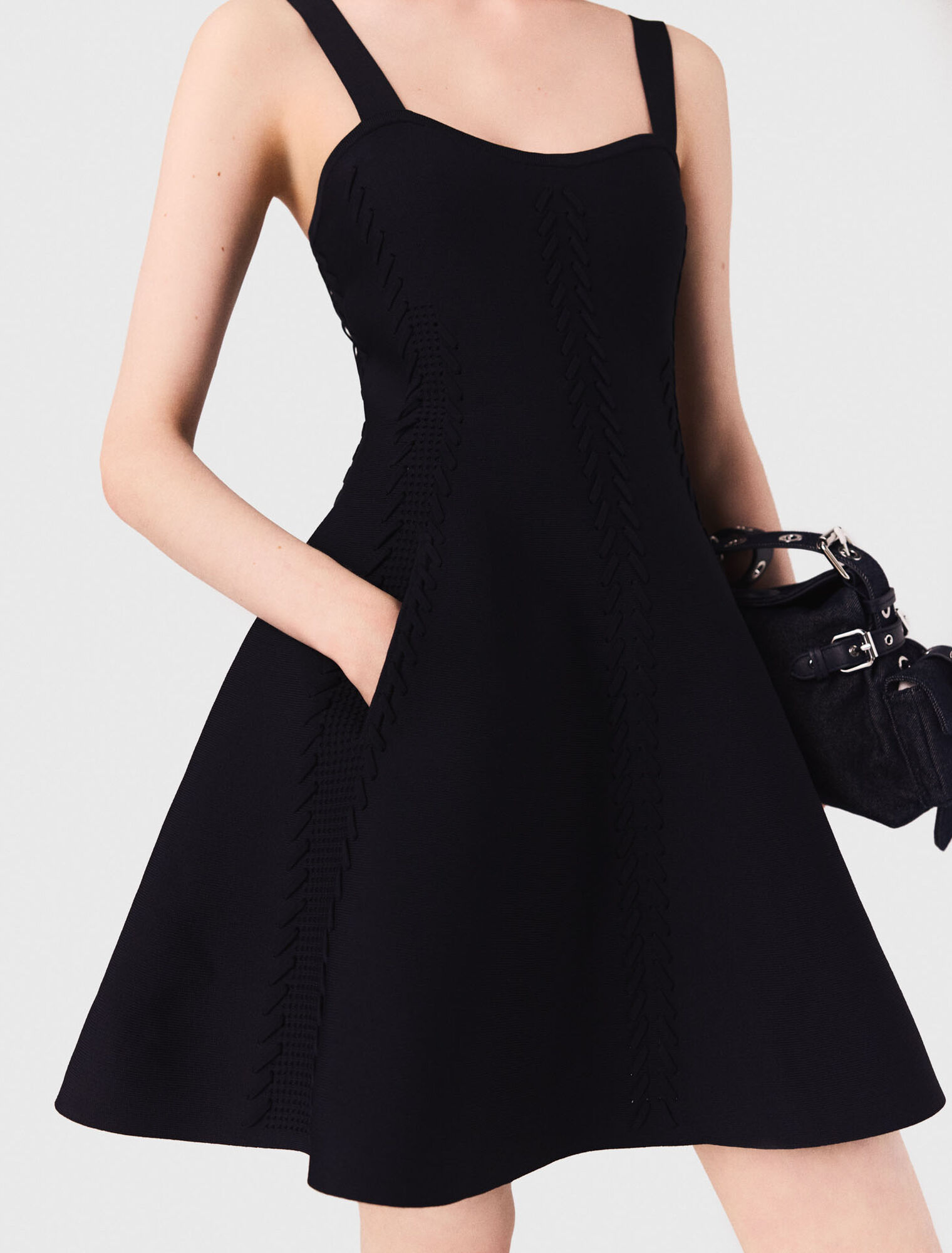 Robe babydoll courte en maille 