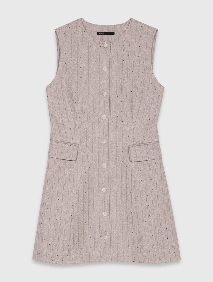 Robe tailleur courte à strass