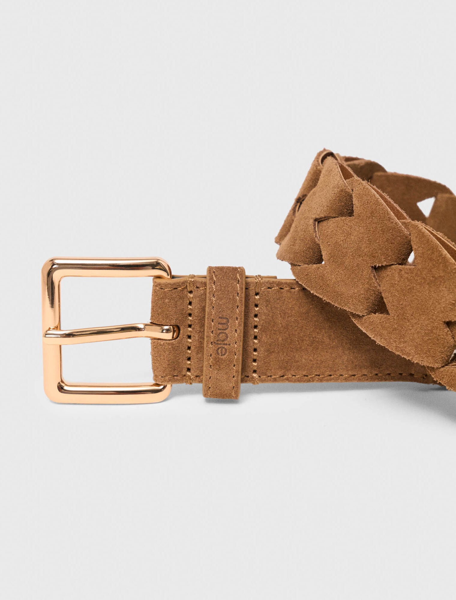 Ceinture tress&eacute;e en su&egrave;de