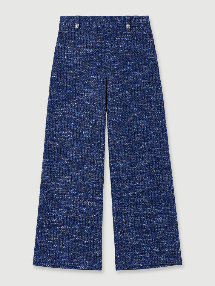 Pantalon large en tweed
