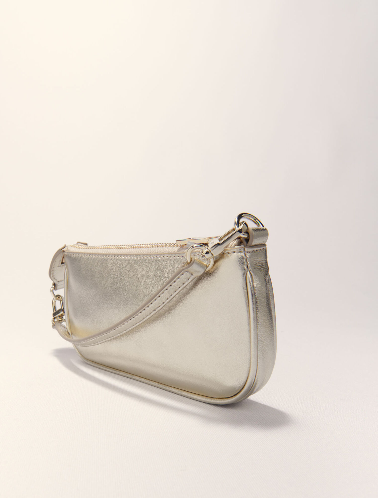 Pochette en cuir métallisé