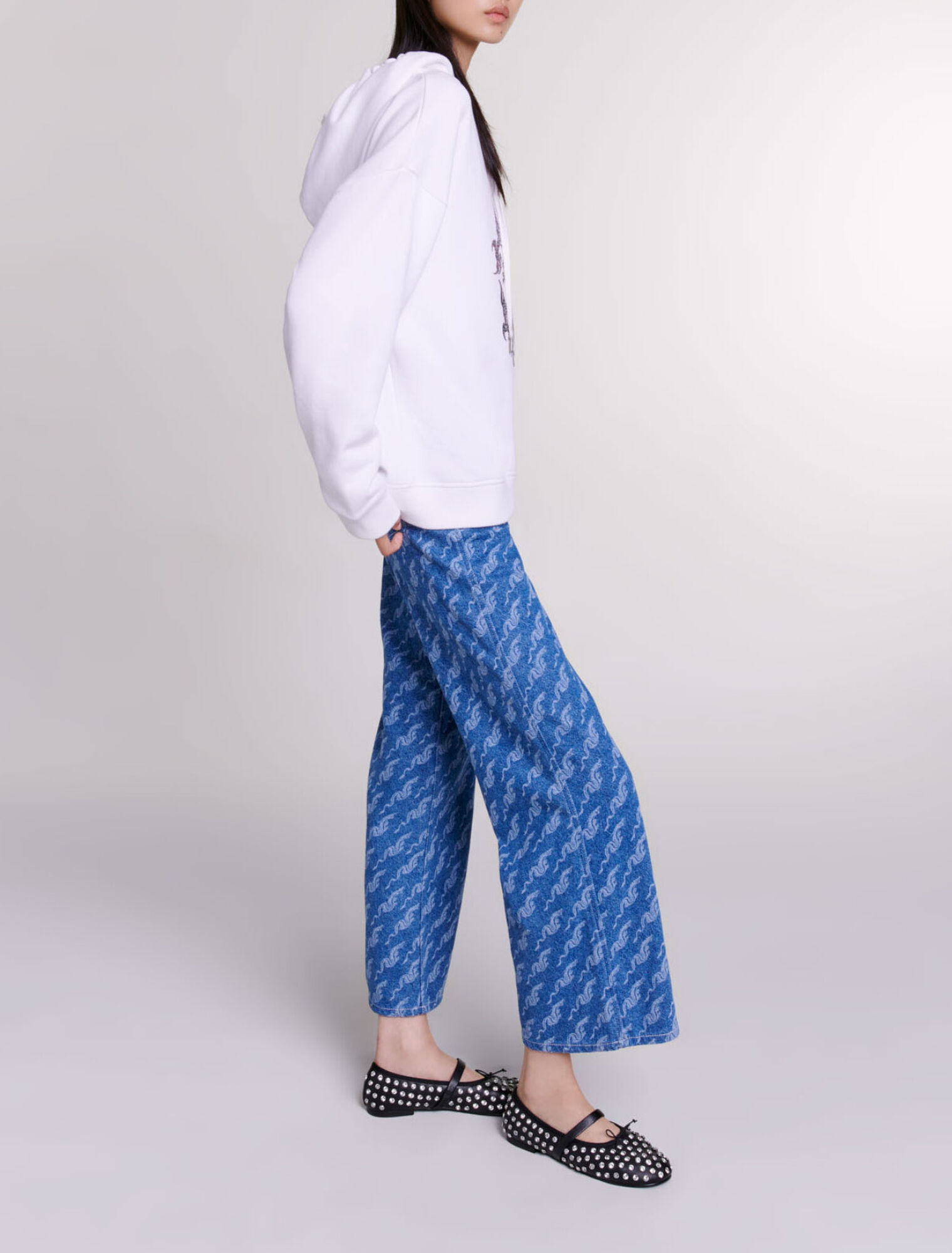 Sweatshirt oversize à strass