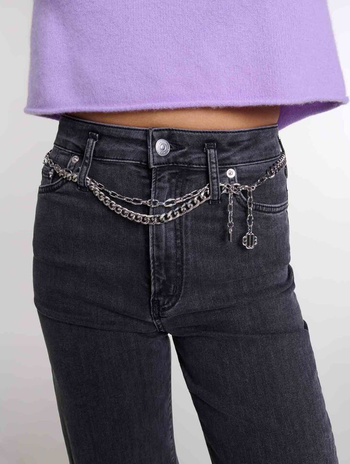 Jean baggy à ceinture noir