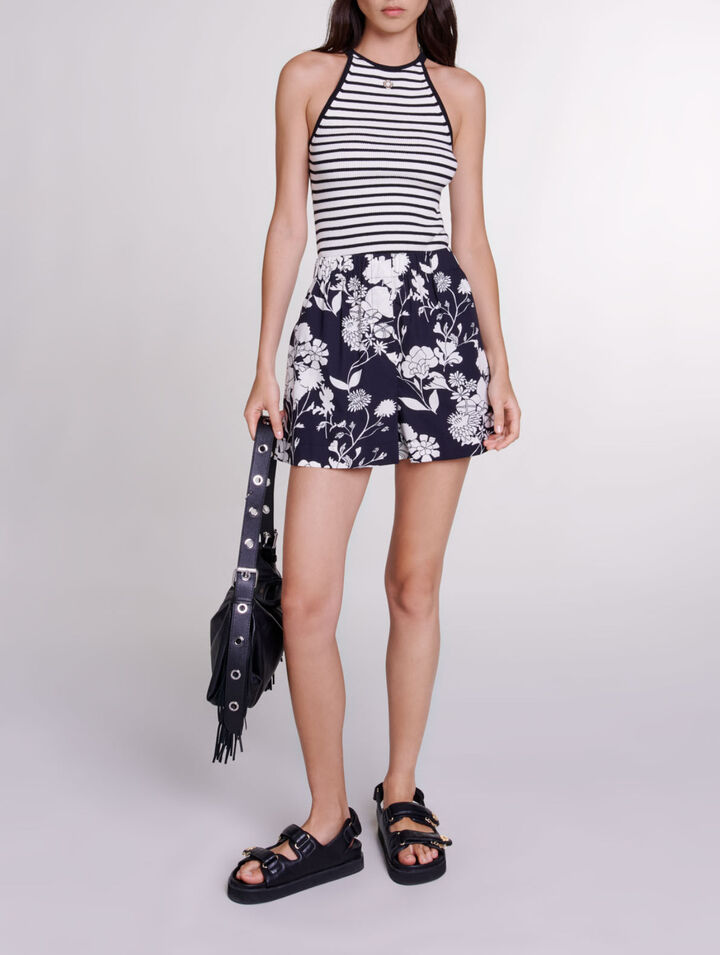 Short imprim&eacute; en coton