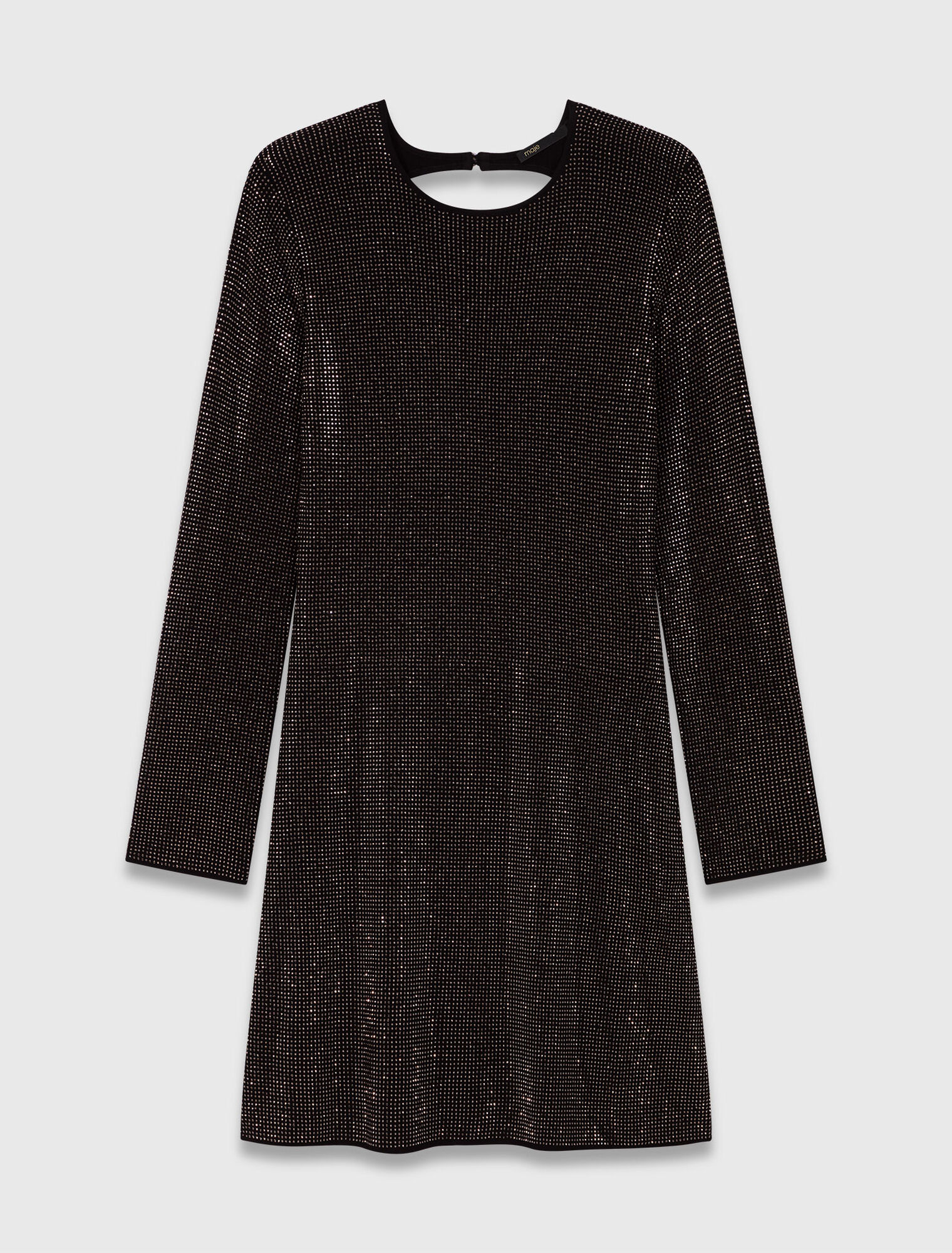 Robe courte en maille strassée