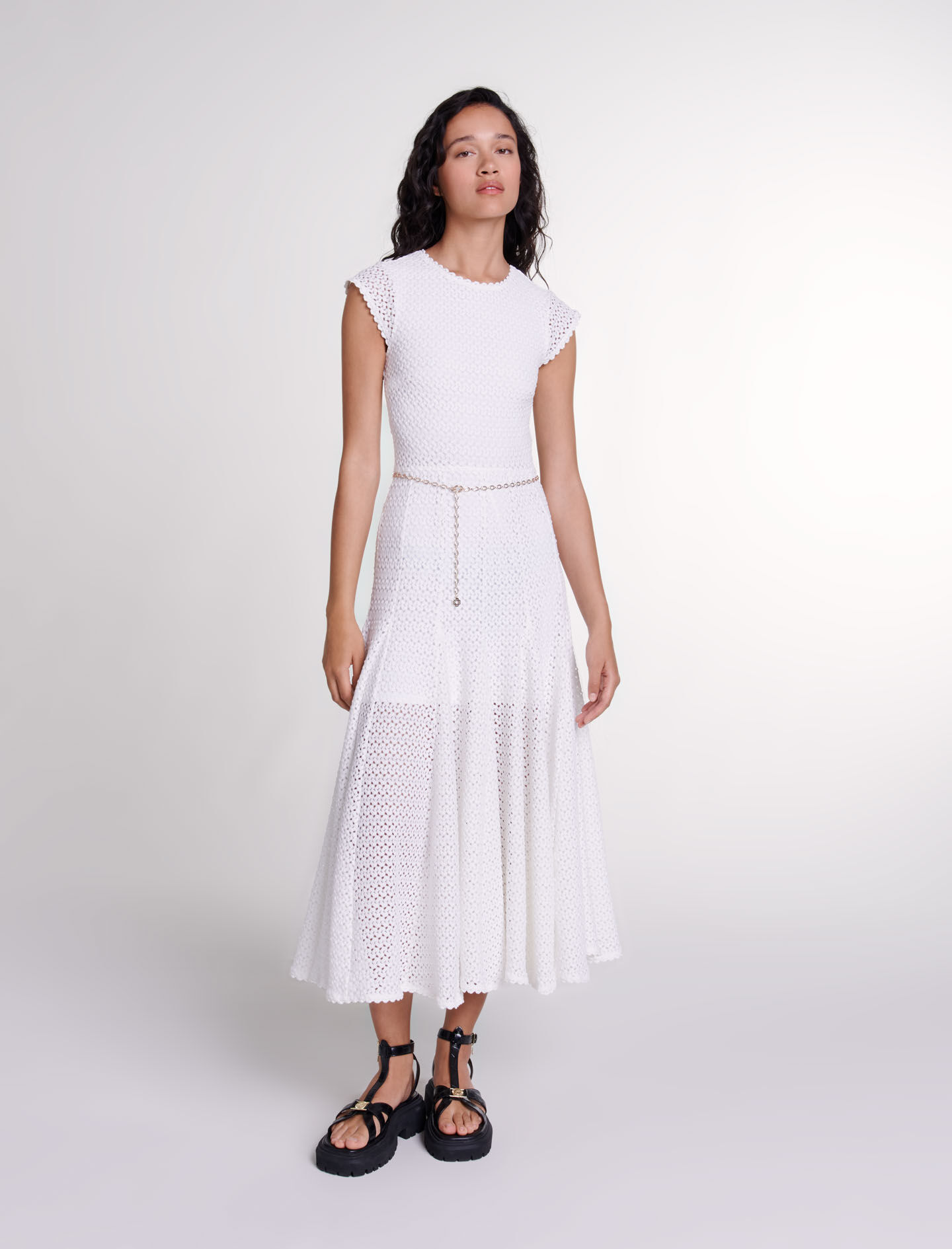 Robe dentelle blanche maje outlet
