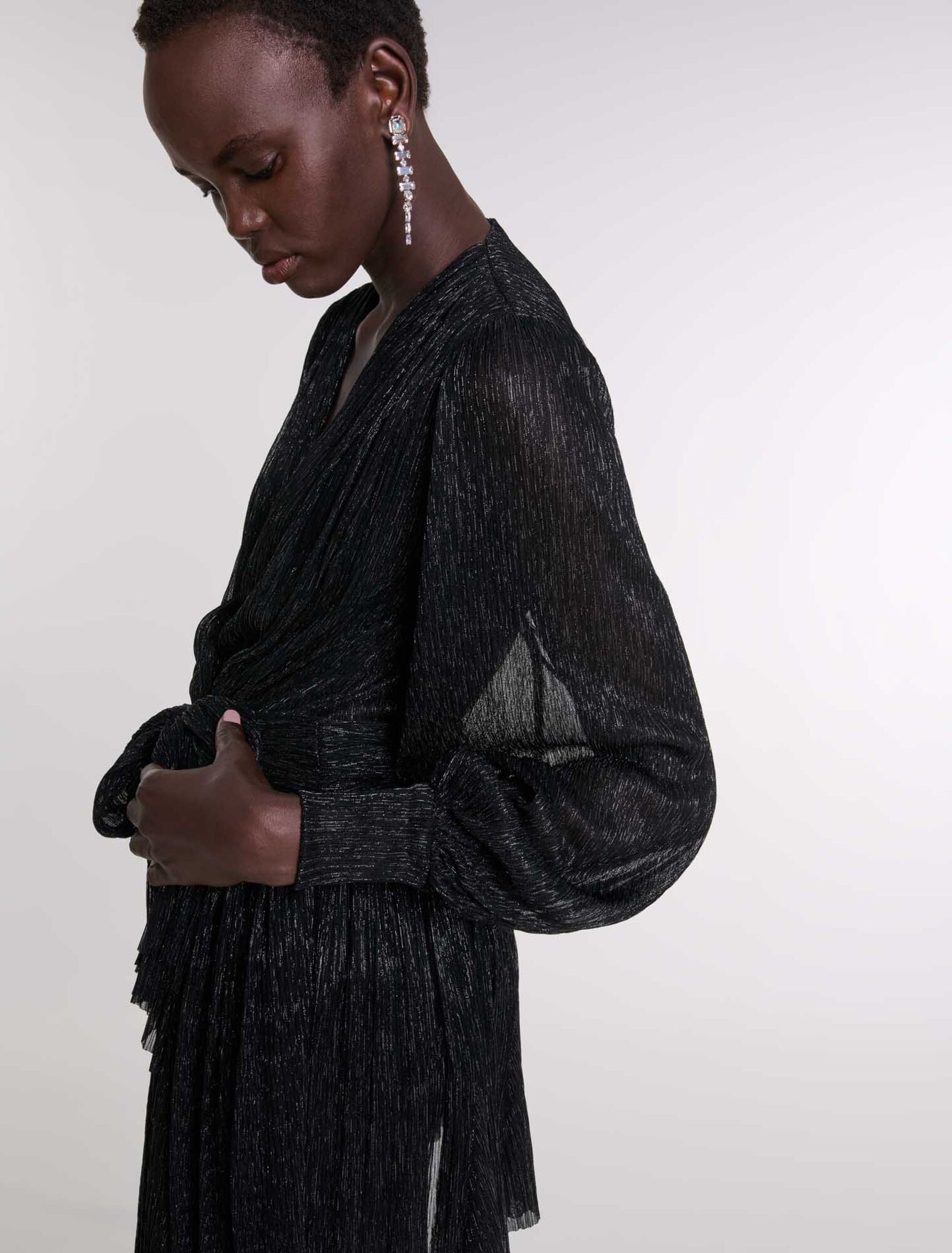 Robe courte lamée