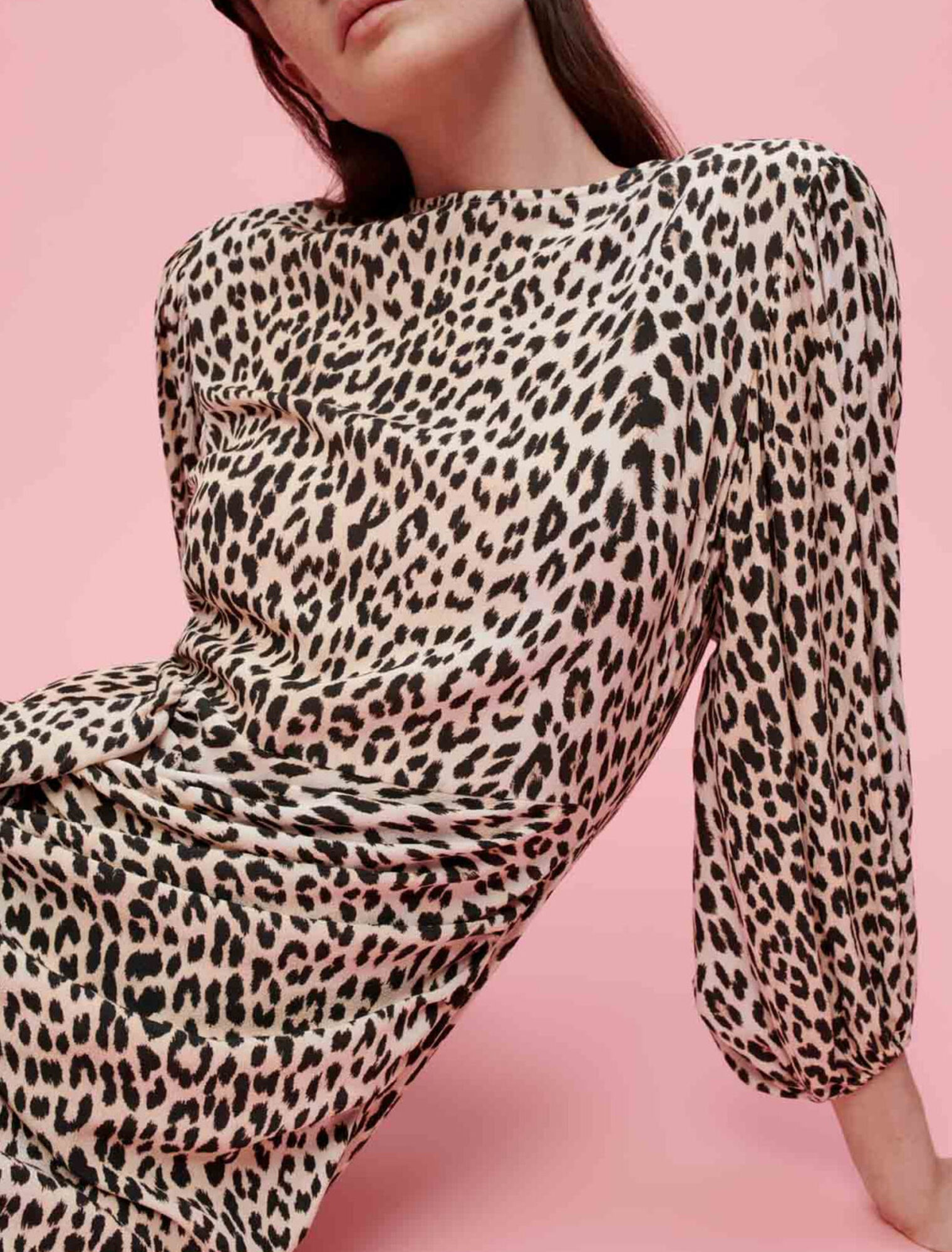 Robe en viscose imprimée léopard