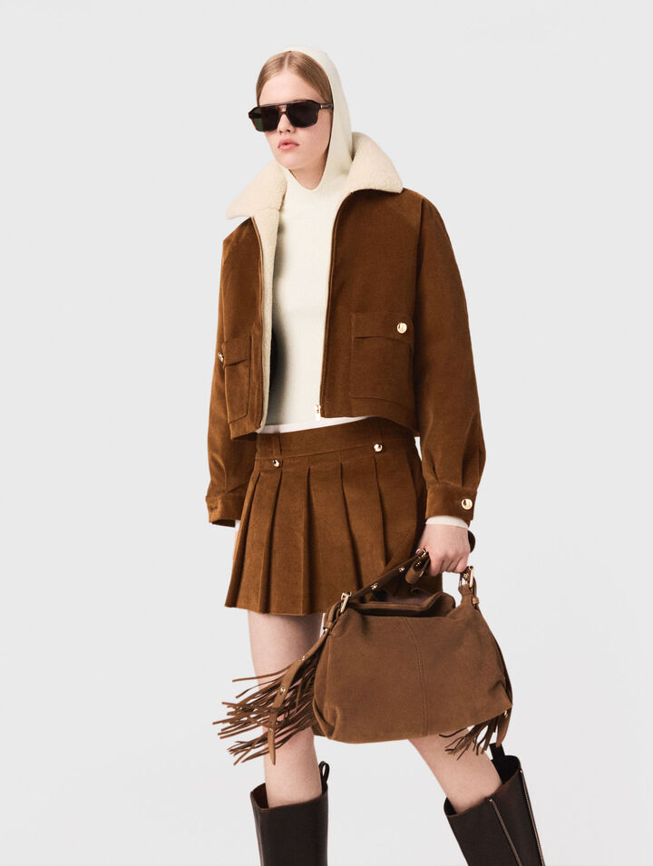 Veste courte en velours côtelé