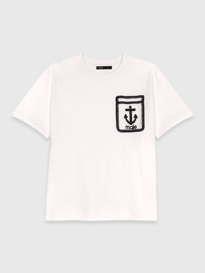 Tee-shirt avec poche brodée