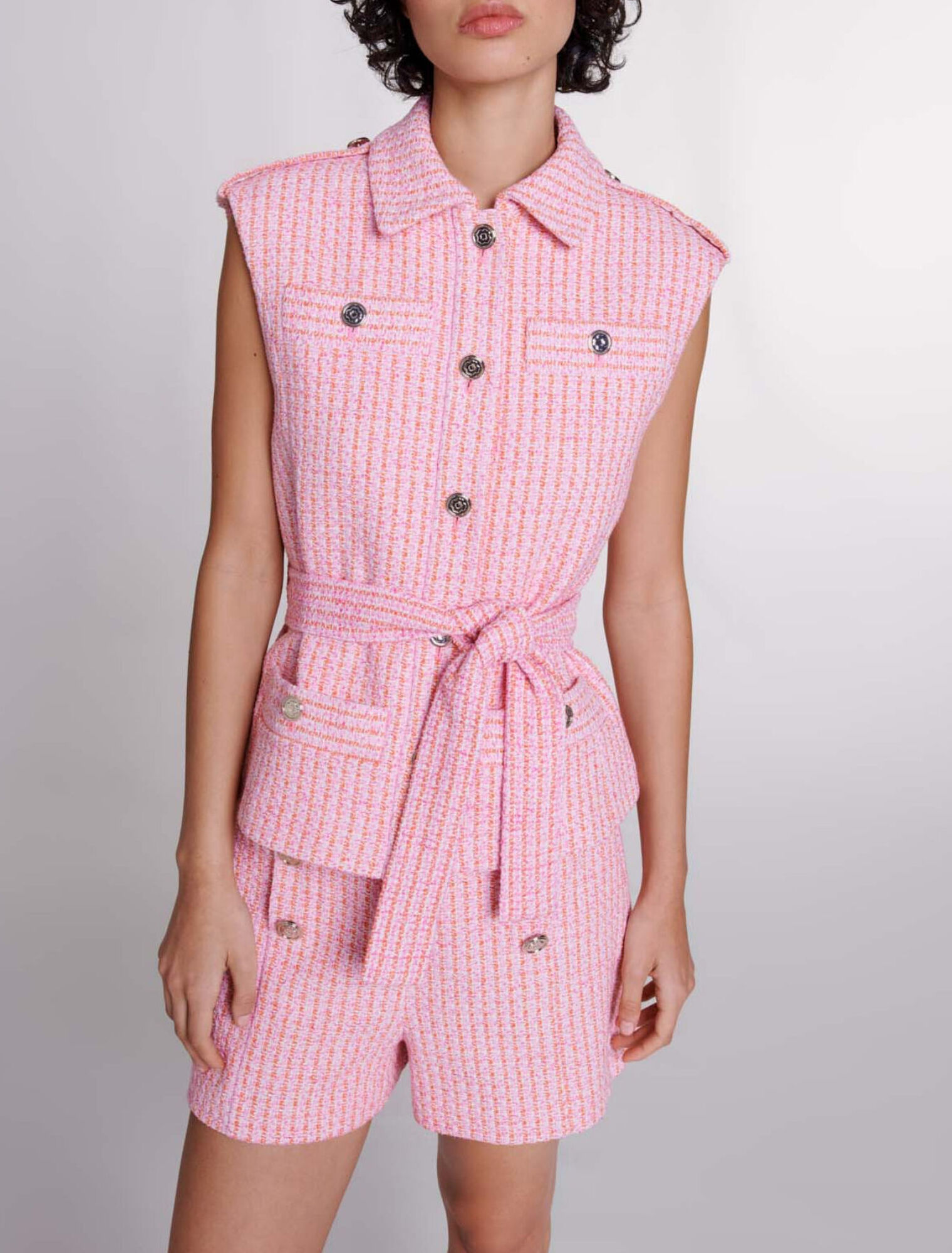 Veste sans manches en tweed
