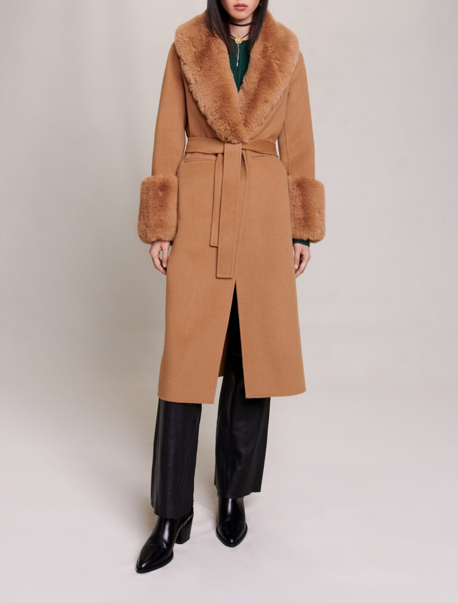 Manteau long en laine