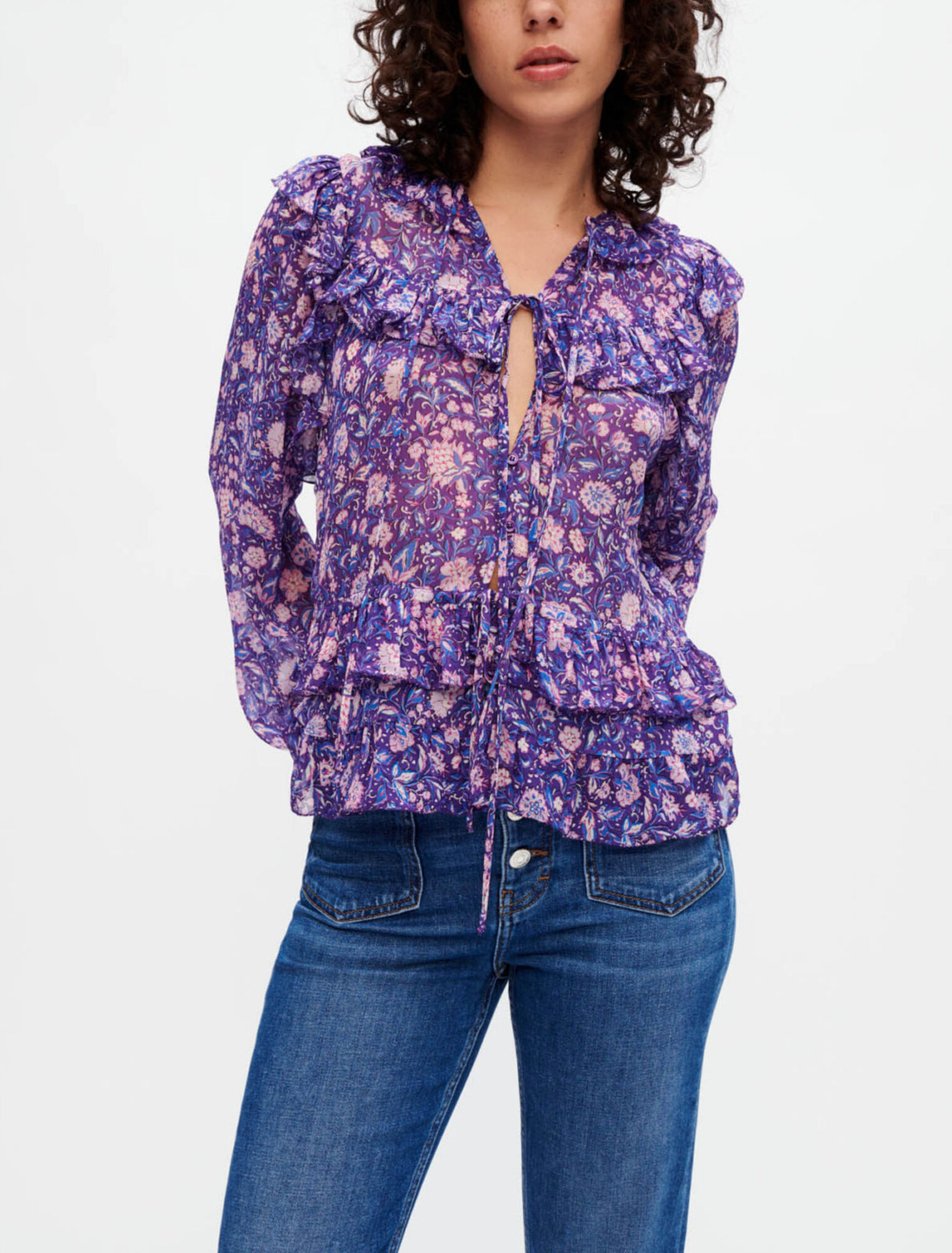Top en viscose imprimée Dahlia