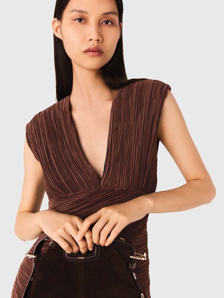 Robe courte plissée