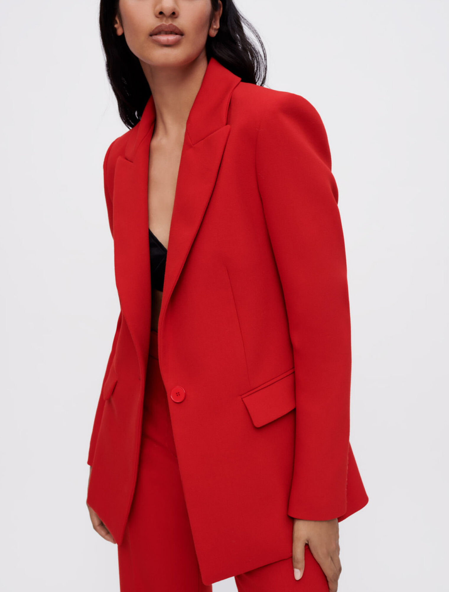 Veste de tailleur rouge