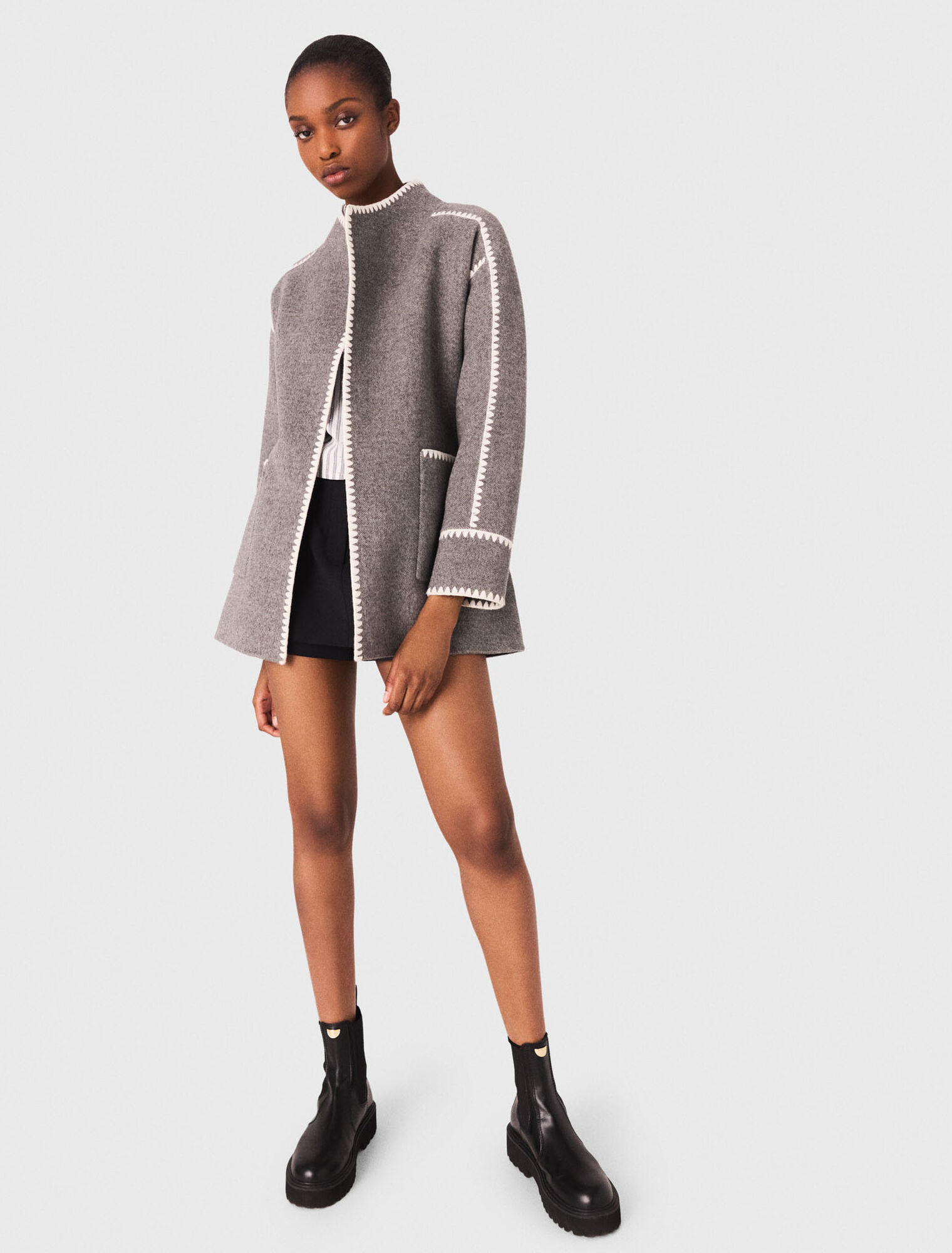 Manteau court double face