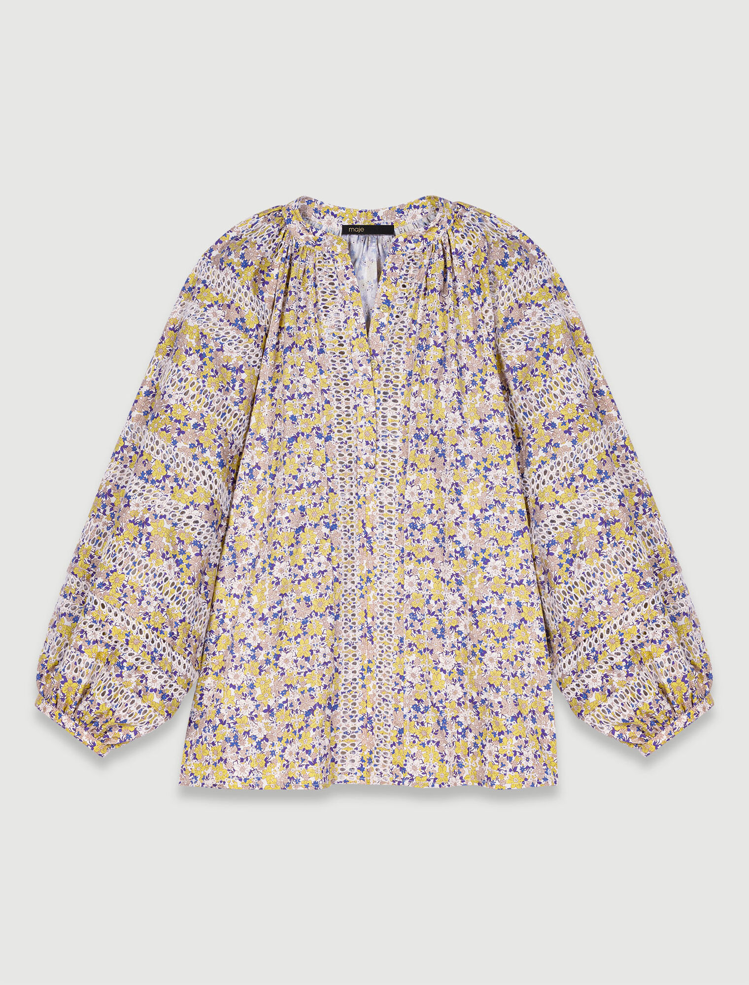 Blouse imprimée et brodée