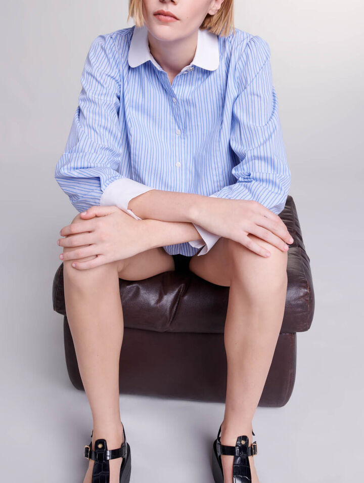 Chemise à rayures contrastées