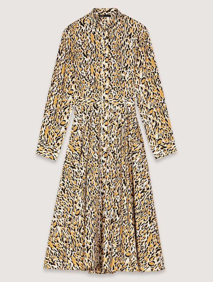 Robe midi imprimé léopard