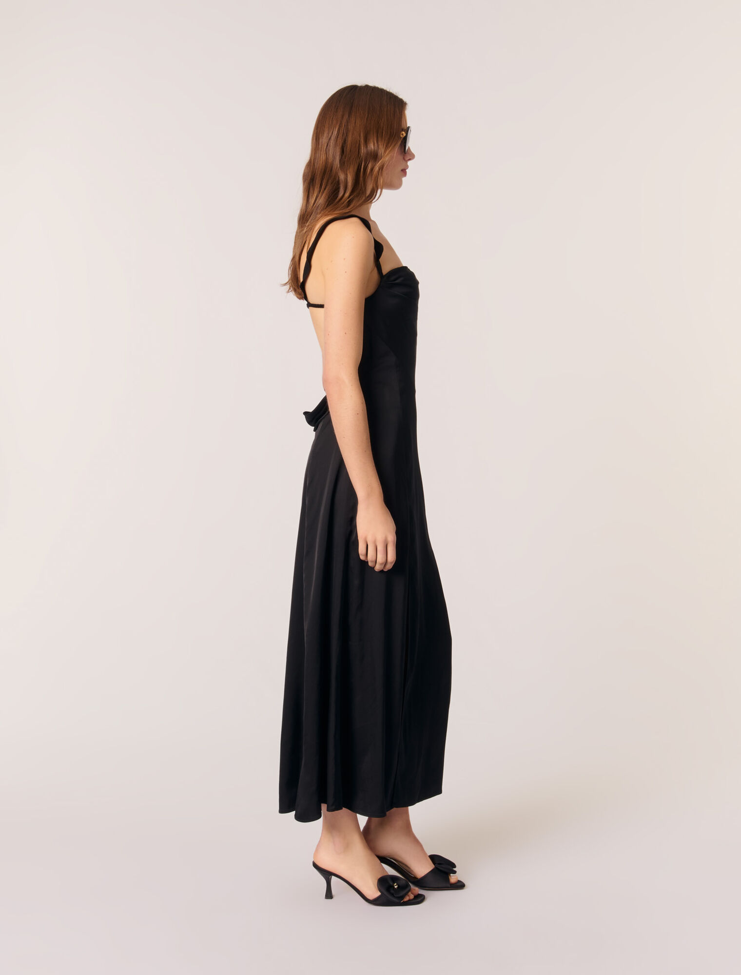 Robe longue satinée