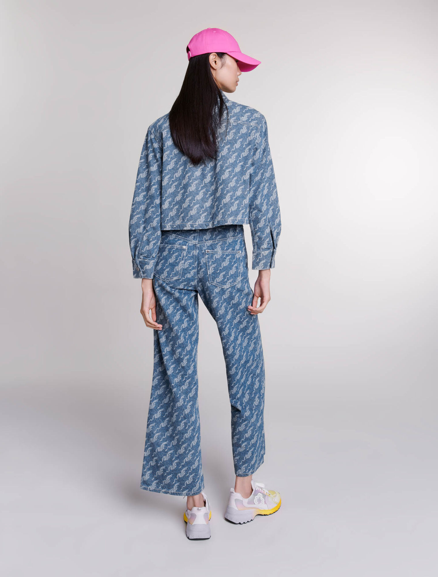 Jean large à motifs