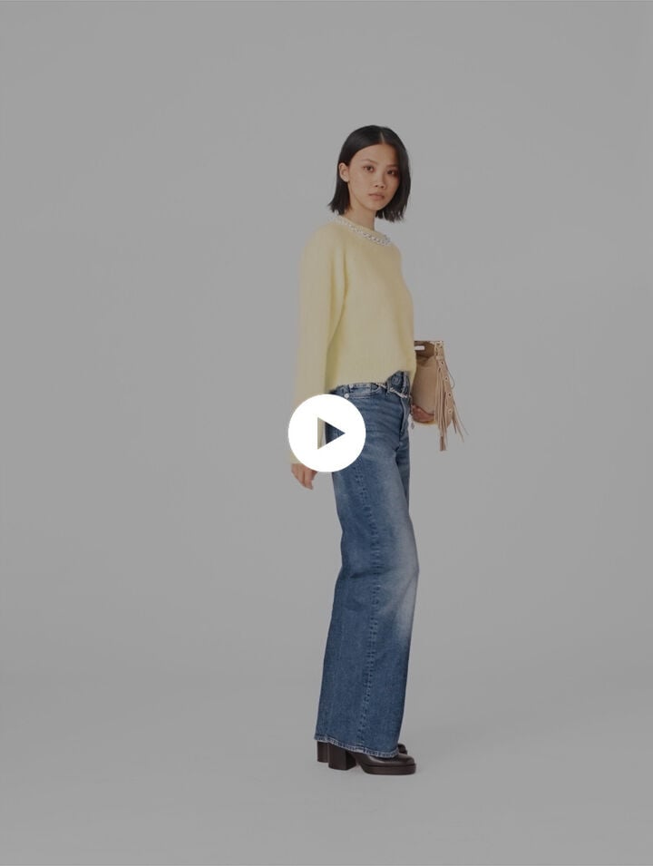 Jean &agrave; ceinture maillons